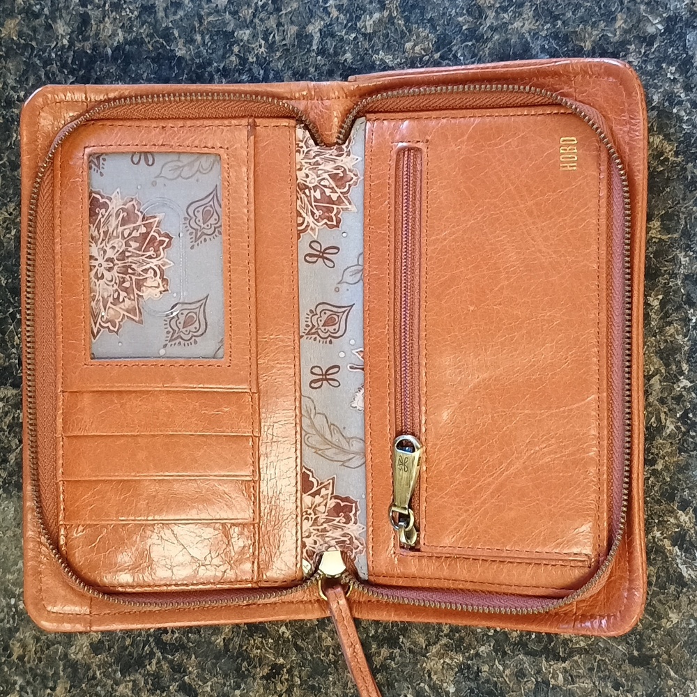 Hobo Brown Leather Wristlet Wallet - Picture 6 of 11